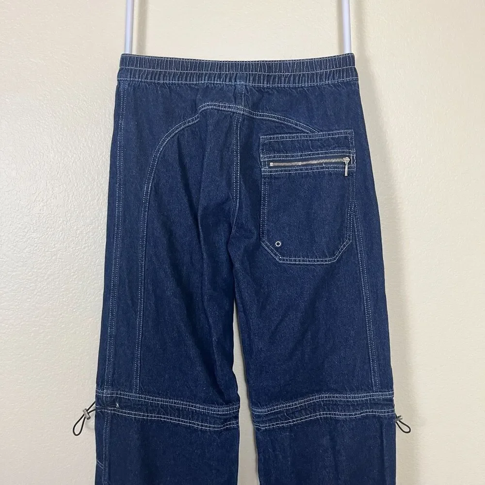 Silence + Noise Women Size 25 Cargo Baggy Jeans Straight Leg Pant Y2K Gorpcore